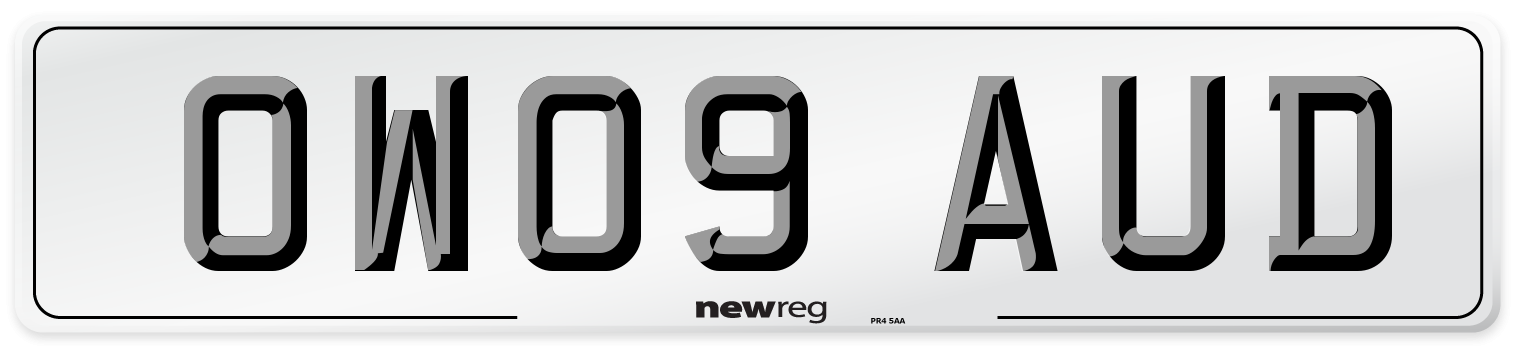 OW09 AUD Number Plate from New Reg